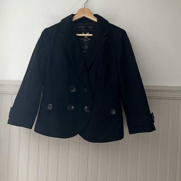 American Eagle Outfitters Jackets & Blazers - Y2K American Eagle Outfitters Large Double Breasted Black Blazer